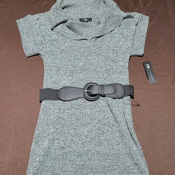I.N. San Francisco Dresses & Skirts - IN San Francisco grey black sweater dress with belt medium